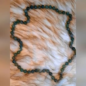 26.5 inch Moss Agate hand-knotted necklace